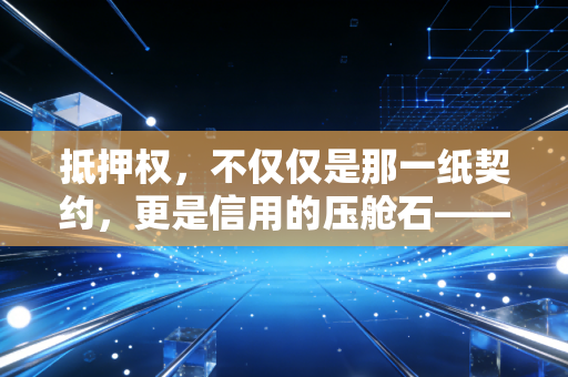抵押权,不仅仅是那一纸契约,更是信用的压舱石——一名注会视角的深度剖析