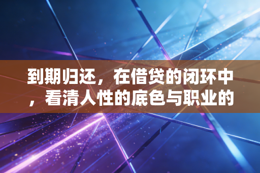 到期归还，在借贷的闭环中，看清人性的底色与职业的坚守