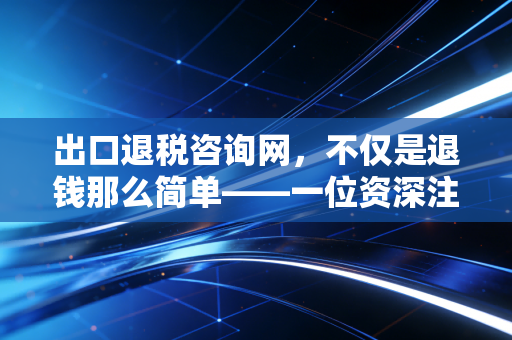 出口退税咨询网，不仅是退钱那么简单——一位资深注会眼中的出口退税实战避坑指南