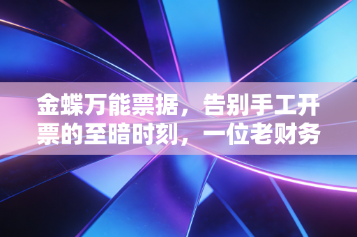 金蝶万能票据,告别手工开票的至暗时刻,一位老财务人的数字化独白