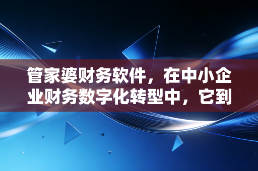 管家婆财务软件，在中小企业财务数字化转型中，它到底扮演了什么角色？