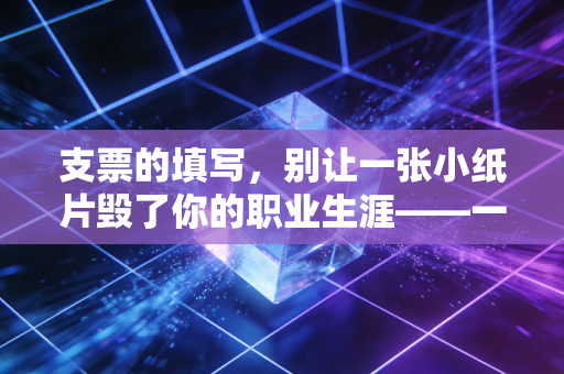 支票的填写,别让一张小纸片毁了你的职业生涯——一个注会老兵的掏心窝子话