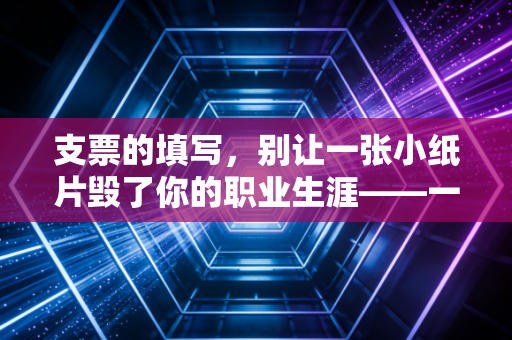 支票的填写，别让一张小纸片毁了你的职业生涯——一个注会老兵的掏心窝子话