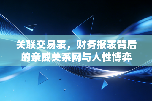 关联交易表,财务报表背后的亲戚关系网与人性博弈