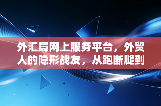 外汇局网上服务平台，外贸人的隐形战友，从跑断腿到指尖通