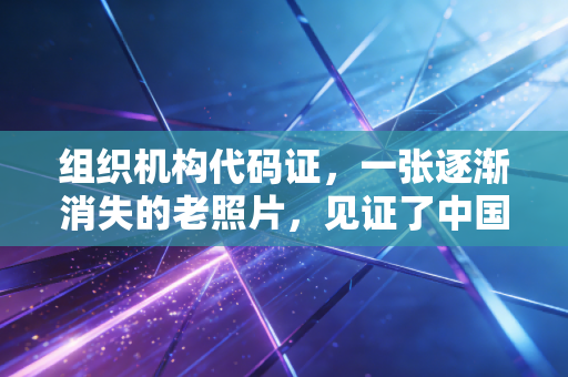组织机构代码证，一张逐渐消失的老照片，见证了中国会计人的酸甜苦辣