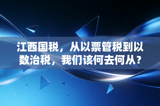 江西国税,从以票管税到以数治税,我们该何去何从?