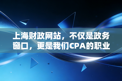 上海财政网站，不仅是政务窗口，更是我们CPA的职业灯塔