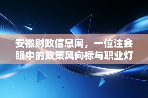 安徽财政信息网，一位注会眼中的政策风向标与职业灯塔