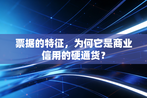 票据的特征，为何它是商业信用的硬通货？