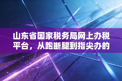 山东省国家税务局网上办税平台，从跑断腿到指尖办的税务进化论