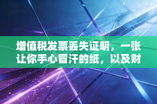 增值税发票丢失证明，一张让你手心冒汗的纸，以及财务人的自救指南