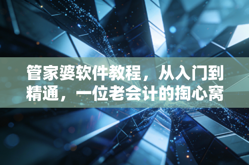 管家婆软件教程，从入门到精通，一位老会计的掏心窝子经验分享