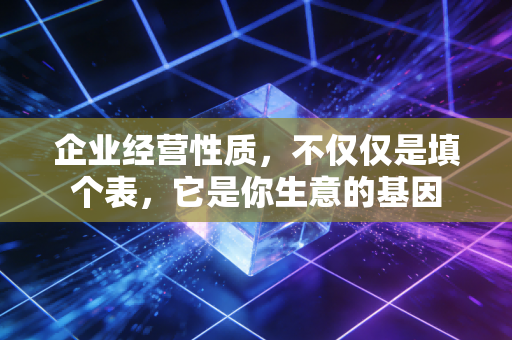 企业经营性质，不仅仅是填个表，它是你生意的基因