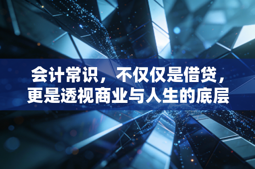会计常识，不仅仅是借贷，更是透视商业与人生的底层逻辑