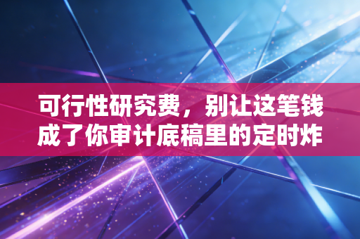 可行性研究费,别让这笔钱成了你审计底稿里的定时炸弹
