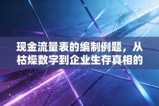 现金流量表的编制例题，从枯燥数字到企业生存真相的深度解析
