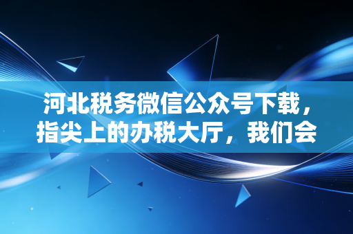 河北税务微信公众号下载,指尖上的办税大厅,我们会计人的掌中宝