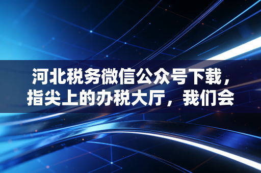 河北税务微信公众号下载，指尖上的办税大厅，我们会计人的掌中宝