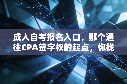 成人自考报名入口,那个通往CPA签字权的起点,你找对了吗?