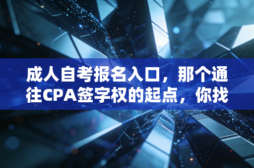 成人自考报名入口，那个通往CPA签字权的起点，你找对了吗？