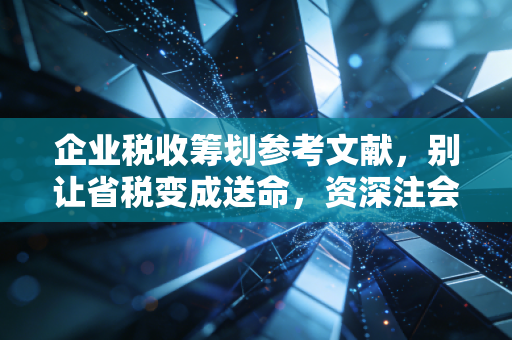 企业税收筹划参考文献,别让省税变成送命,资深注会眼中的筹划艺术