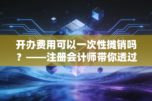 开办费用可以一次性摊销吗？——注册会计师带你透过报表看企业阵痛期的真相