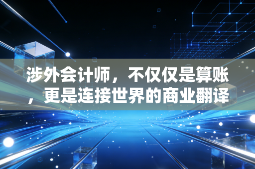 涉外会计师，不仅仅是算账，更是连接世界的商业翻译官