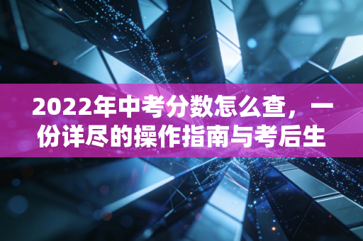 2022年中考分数怎么查，一份详尽的操作指南与考后生存法则
