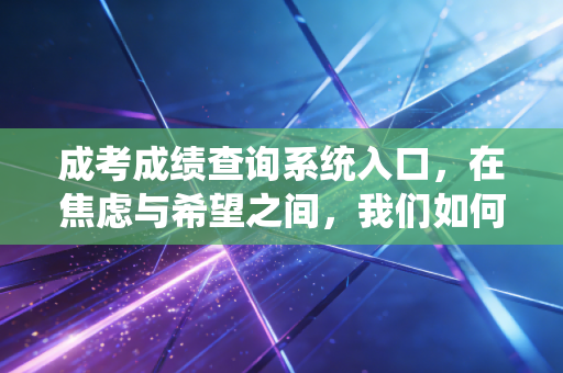 成考成绩查询系统入口,在焦虑与希望之间,我们如何体面地查分?