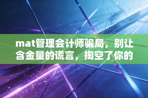 mat管理会计师骗局,别让含金量的谎言,掏空了你的钱包和青春