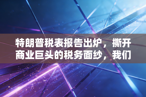特朗普税表报告出炉,撕开商业巨头的税务面纱,我们普通人能学到什么?