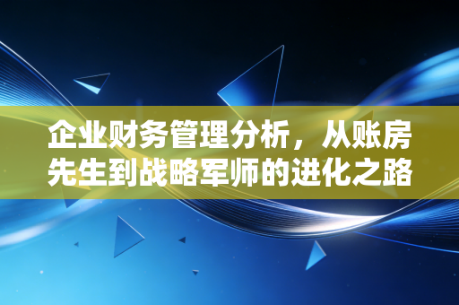 企业财务管理分析，从账房先生到战略军师的进化之路