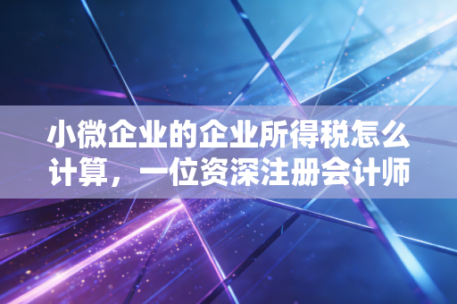 小微企业的企业所得税怎么计算，一位资深注册会计师给老板们的省钱实操指南