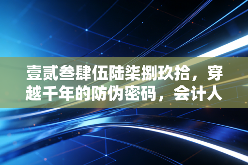 壹贰叁肆伍陆柒捌玖拾，穿越千年的防伪密码，会计人笔下最硬的骨头