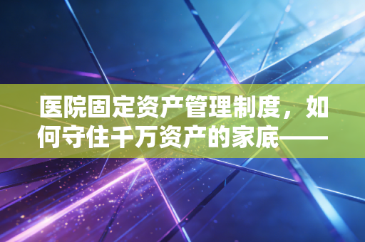 医院固定资产管理制度,如何守住千万资产的家底——一位注会老兵的实战心得