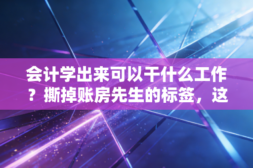 会计学出来可以干什么工作?撕掉账房先生的标签,这5条赛道藏着你的百万年薪梦
