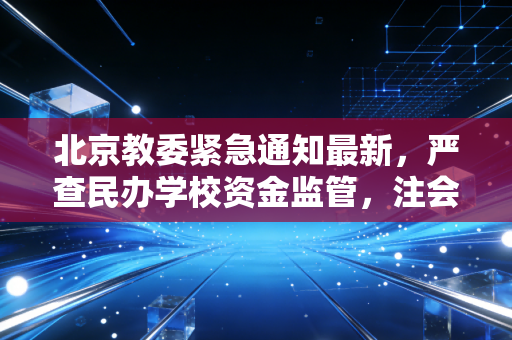 北京教委紧急通知最新，严查民办学校资金监管，注会视角下的合规与生存大考