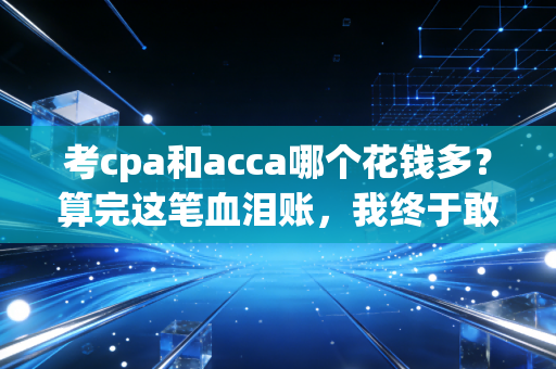 考cpa和acca哪个花钱多？算完这笔血泪账，我终于敢说实话了
