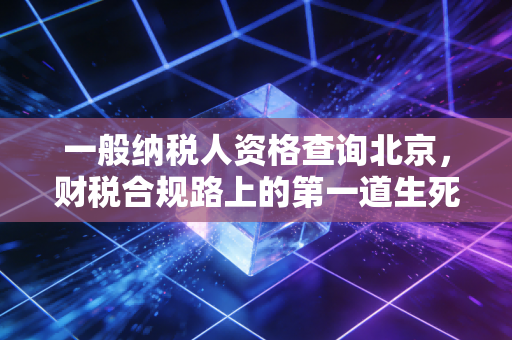 一般纳税人资格查询北京，财税合规路上的第一道生死关