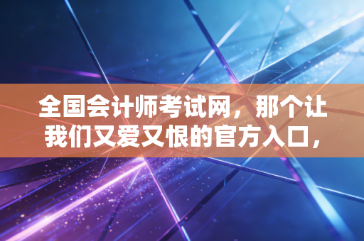 全国会计师考试网，那个让我们又爱又恨的官方入口，藏着多少会计人的悲欢离合？