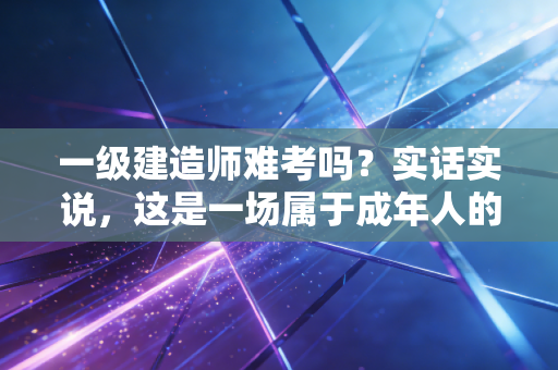 一级建造师难考吗？实话实说，这是一场属于成年人的极限博弈