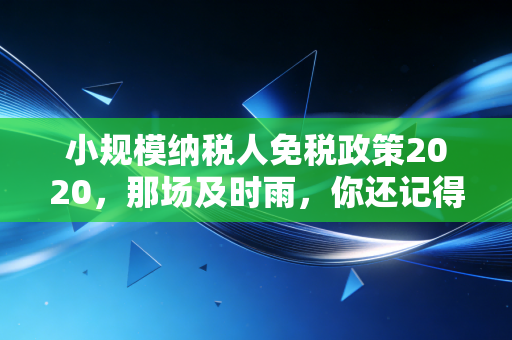 小规模纳税人免税政策2020,那场及时雨,你还记得吗?