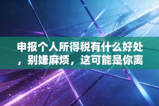 申报个人所得税有什么好处，别嫌麻烦，这可能是你离国家发钱最近的一次