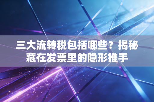 三大流转税包括哪些?揭秘藏在发票里的隐形推手