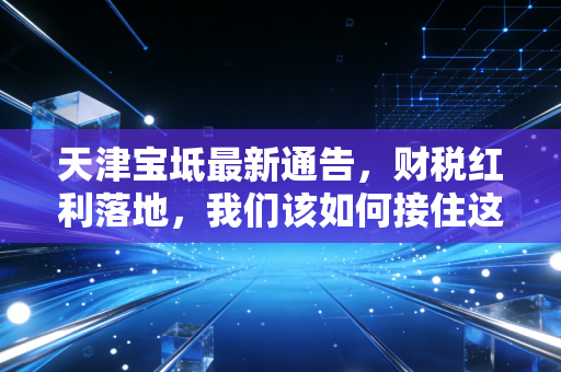 天津宝坻最新通告，财税红利落地，我们该如何接住这波泼天富贵？