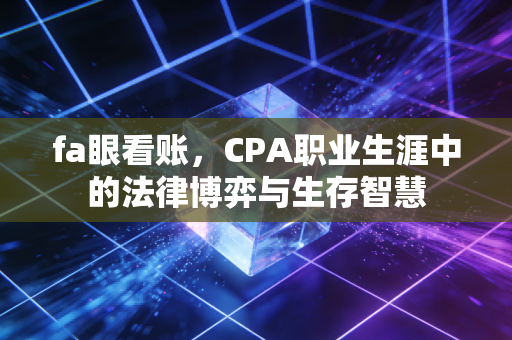 fa眼看账，CPA职业生涯中的法律博弈与生存智慧