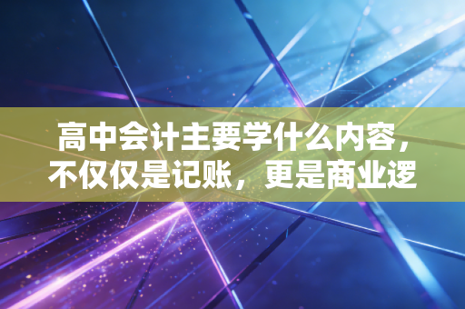 高中会计主要学什么内容，不仅仅是记账，更是商业逻辑的启蒙