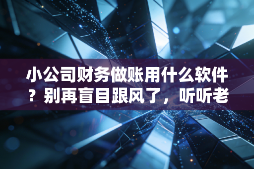 小公司财务做账用什么软件？别再盲目跟风了，听听老会计的大实话