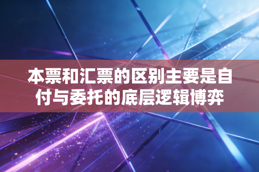 本票和汇票的区别主要是自付与委托的底层逻辑博弈